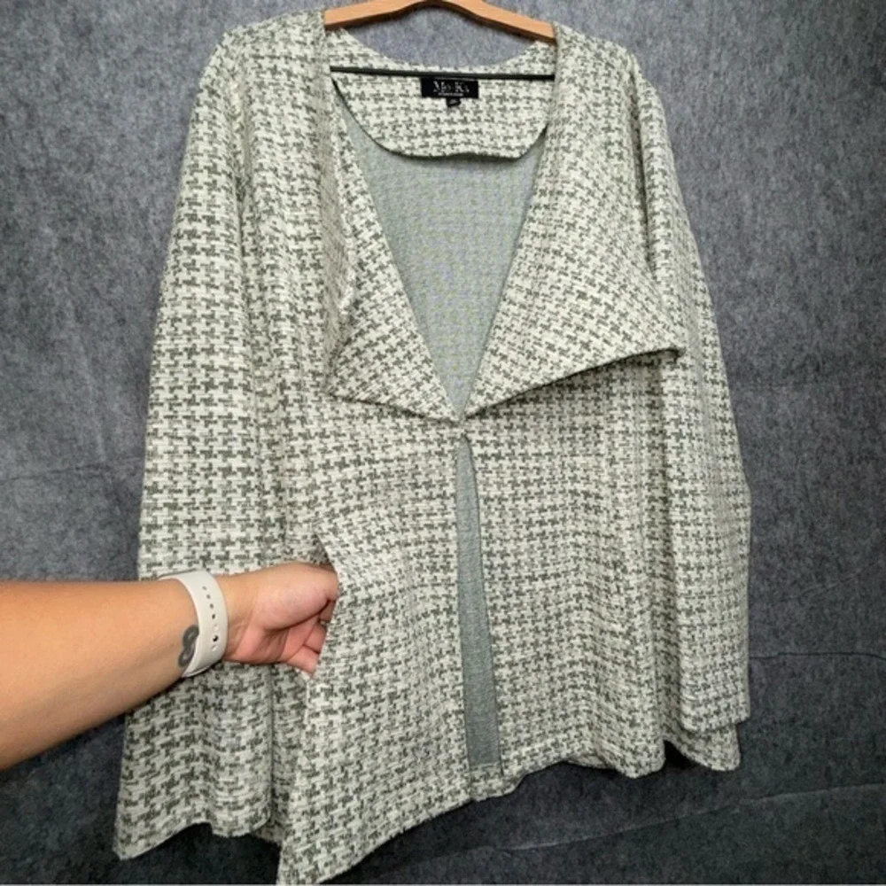 NWT Mo-Ka by Santa‎ Fe Apparel Lurex Tweed Cotton Blend Jacket- Sz 3X